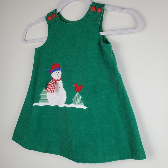 Mulberry Street Holiday Snowman Corduroy Dress Size 3T - Picture 3 of 10